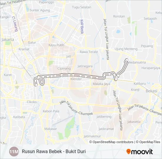 11M Bus Line Map