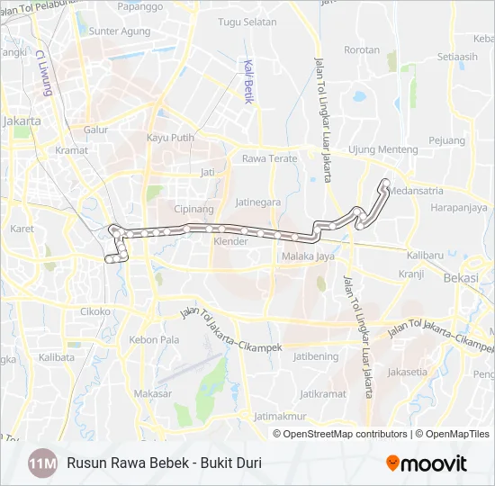 11M Bus Line Map
