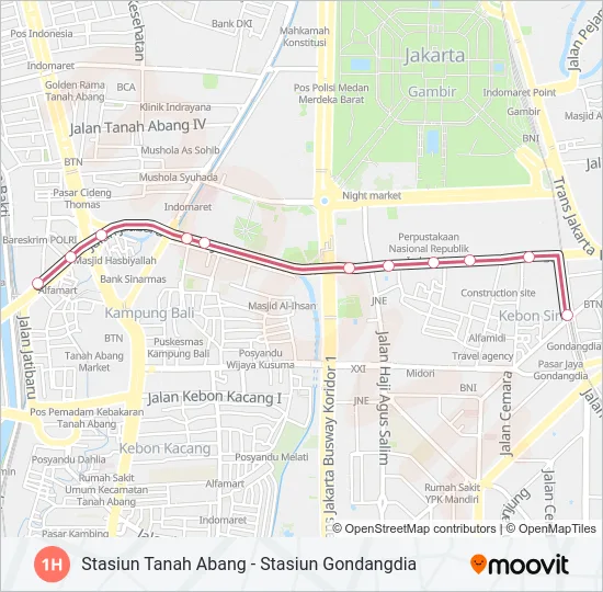 1H Bus Line Map