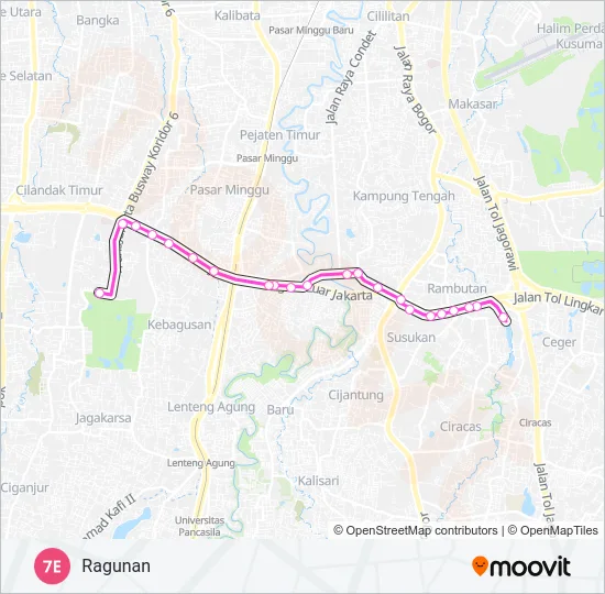 7E Bus Line Map