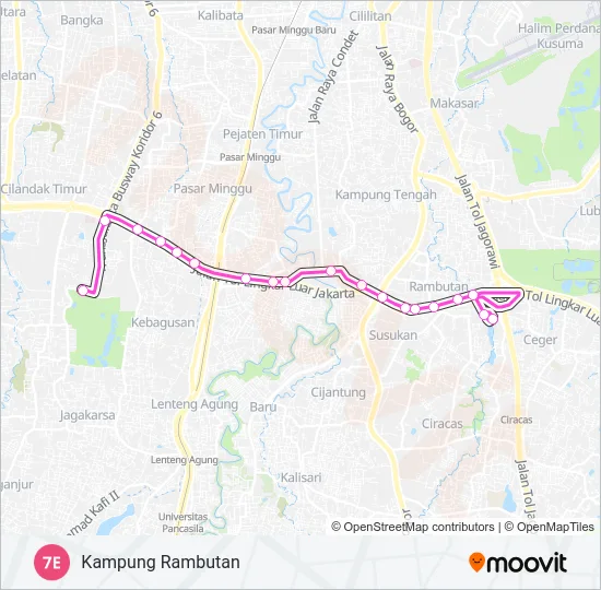 7E Bus Line Map
