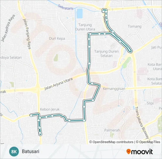 8K Bus Line Map