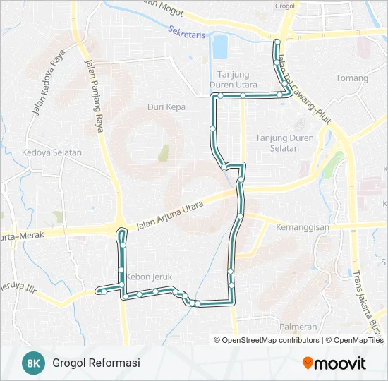 8K Bus Line Map
