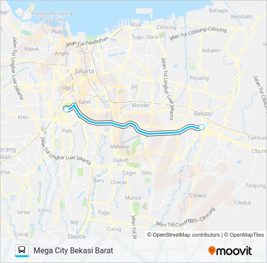 JRC BEKASI BARAT Bus Line Map