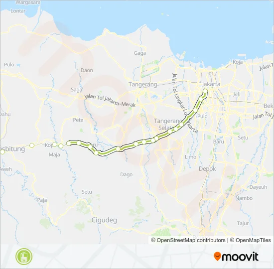 RANGKAS BITUNG LINE Train Line Map