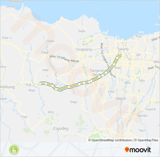 RANGKAS BITUNG LINE kereta Peta Jalur