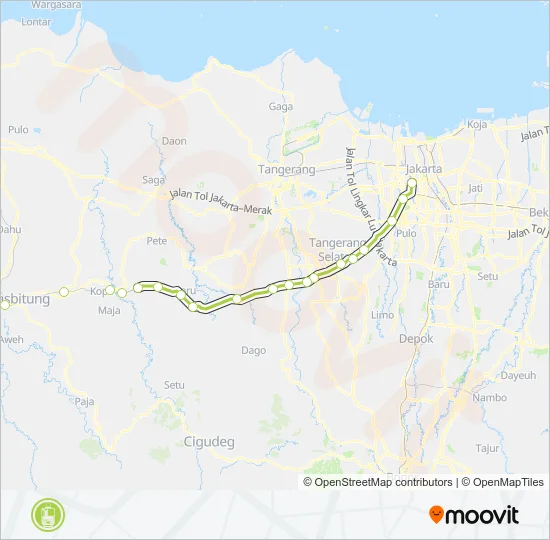RANGKAS BITUNG LINE Train Line Map