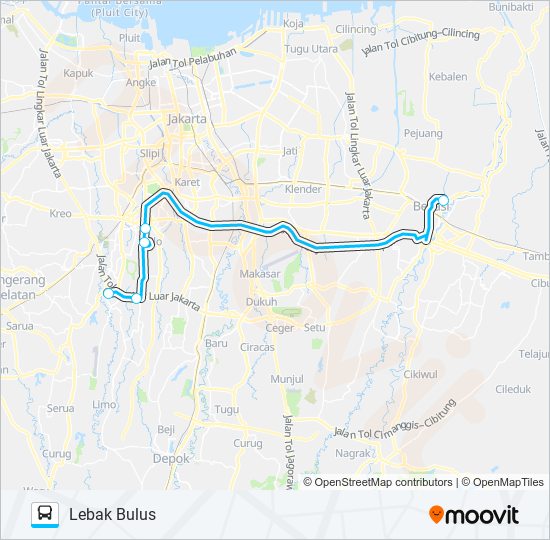 JRC SUMMARECON BEKASI bus Line Map