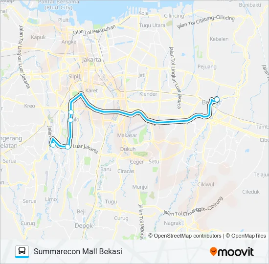 JRC SUMMARECON BEKASI Bus Line Map