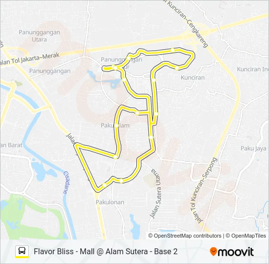 SUTERALOOP YELLOW LINE Bus Line Map