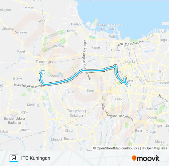 JRC TANGERANG CITY MALL Bus Line Map