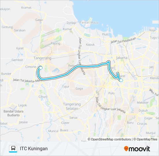 JRC TANGERANG CITY MALL bus Line Map