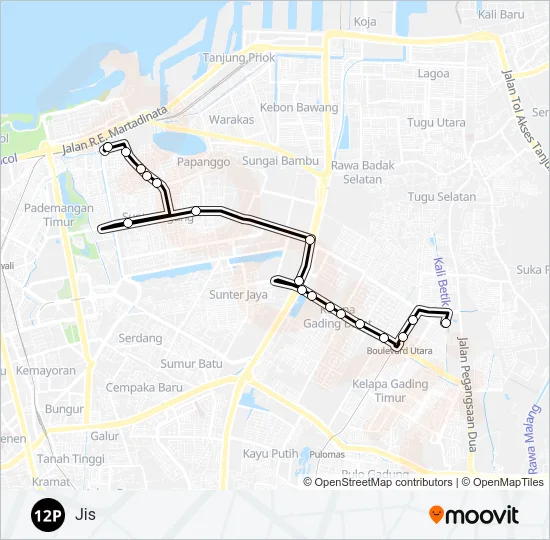 12P Bus Line Map