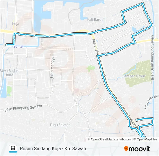 JAK113 Bus Line Map