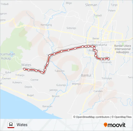JOGJA - WATES Bus Line Map
