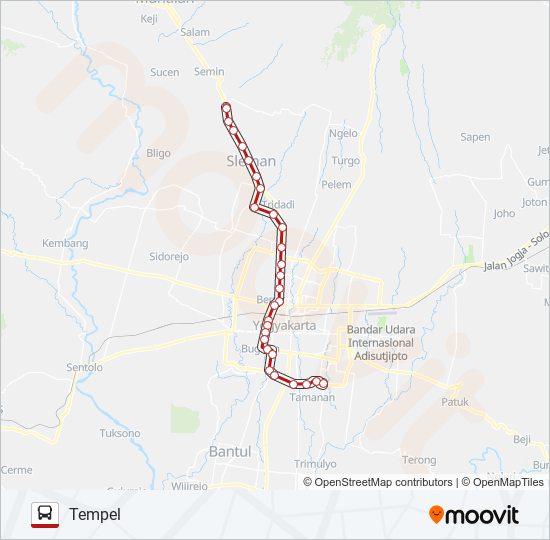 JOGJA - TEMPEL bus Line Map