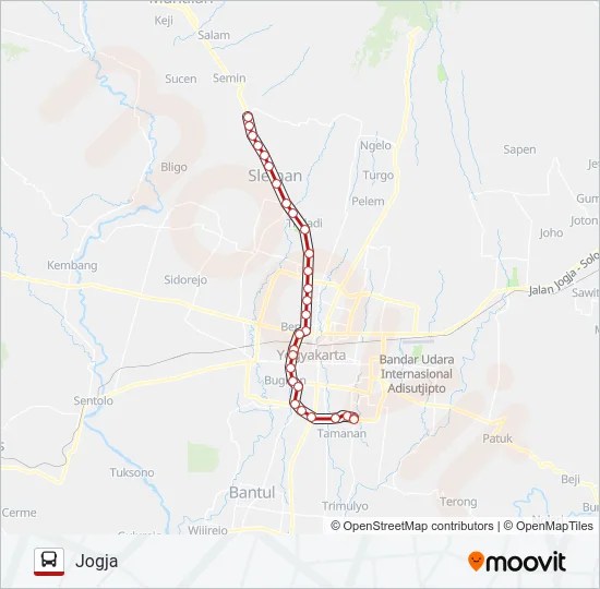 JOGJA - TEMPEL Bus Line Map