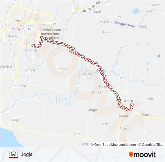 JOGJA - WONOSARI Bus Line Map