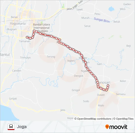JOGJA - WONOSARI Bus Line Map