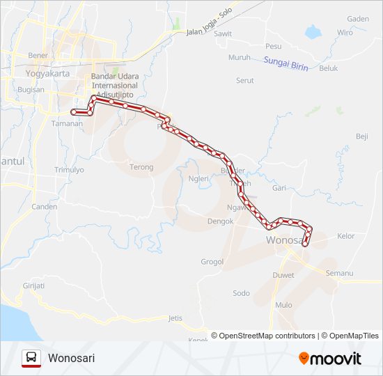 JOGJA - WONOSARI bis Peta Jalur