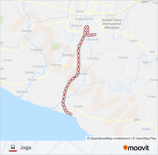 JOGJA - PARANGTRITIS bus Line Map