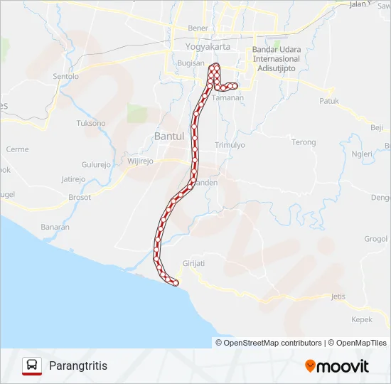 JOGJA - PARANGTRITIS Bus Line Map