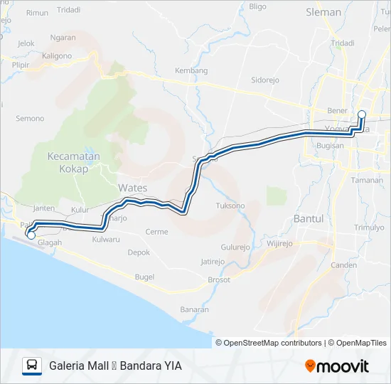 GALERIA ⇌ YIA Bus Line Map