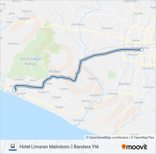 LIMARAN ⇌ YIA bus Line Map