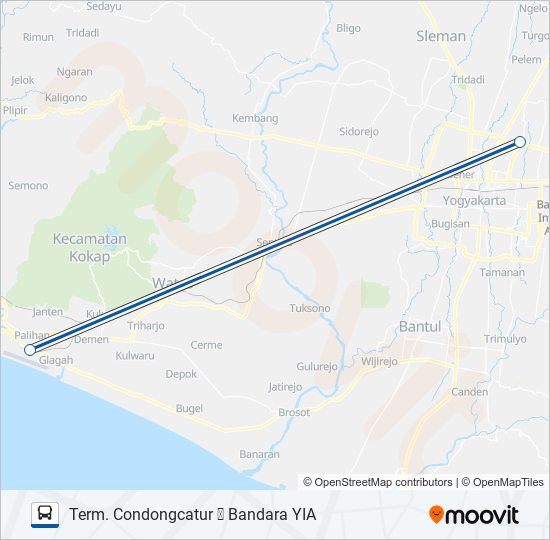 CONDONGCATUR ⇌ YIA bus Line Map