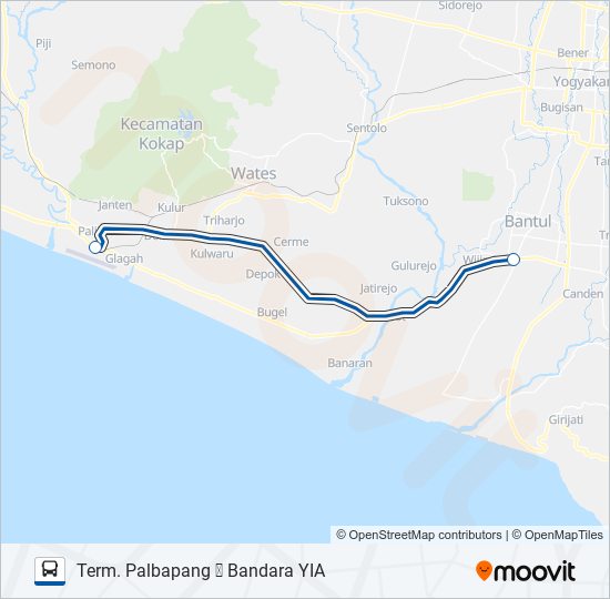 PALBAPANG ⇌ YIA bis Peta Jalur