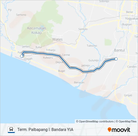 PALBAPANG ⇌ YIA Bus Line Map