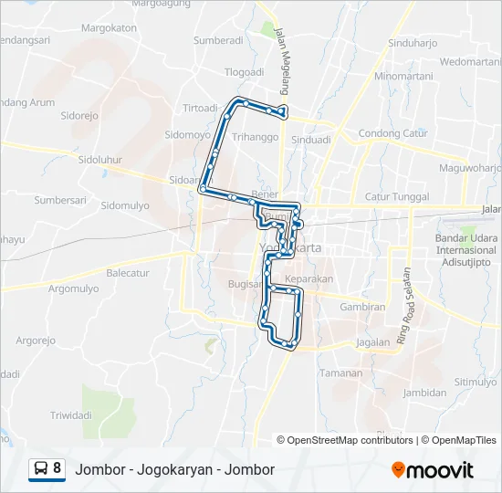 8 Bus Line Map