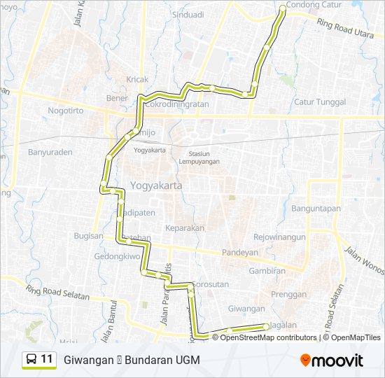 Rute 11: Jadwal, Pemberhentian & Peta - Condongcatur (Diperbarui)