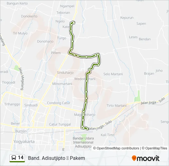14 Bus Line Map