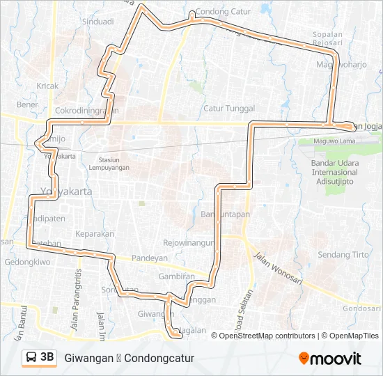3B Bus Line Map