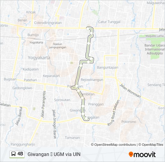 Rute 4b: Jadwal, Pemberhentian & Peta - Gedung Wanita (Diperbarui)