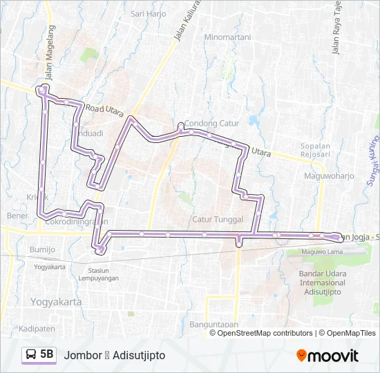 5B Bus Line Map