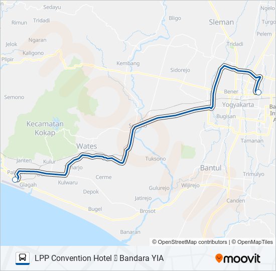 LPP HOTEL ⇌ YIA bus Line Map