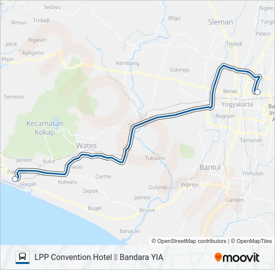 LPP HOTEL ⇌ YIA Bus Line Map