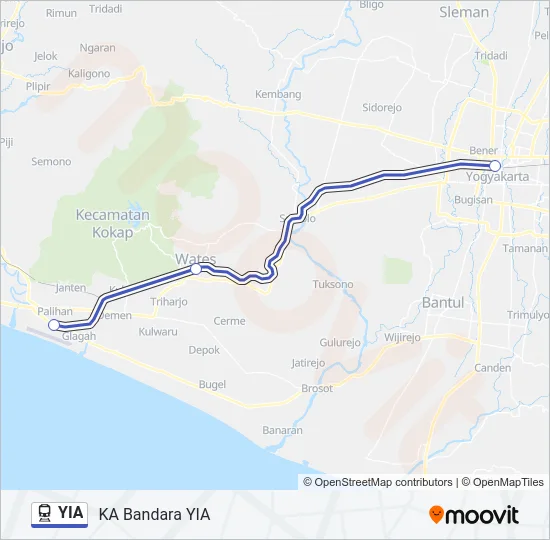 YIA Train Line Map