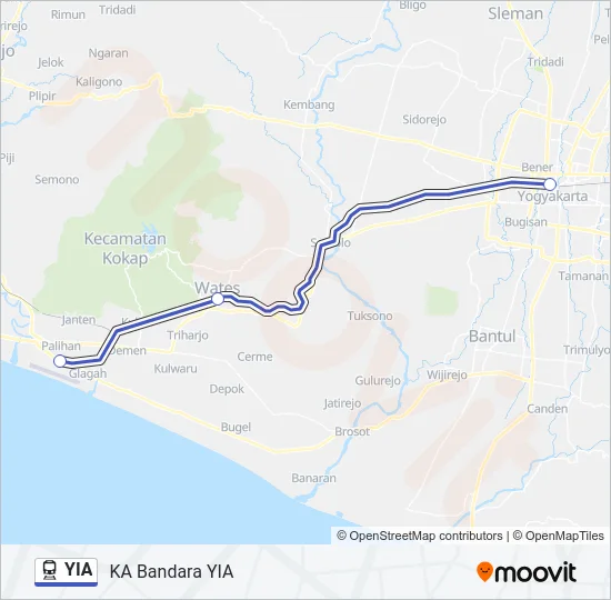 YIA Train Line Map
