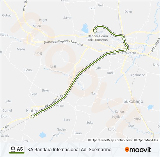 Rute As: Jadwal, Pemberhentian & Peta - Bandara Adi Soemarmo (Diperbarui)