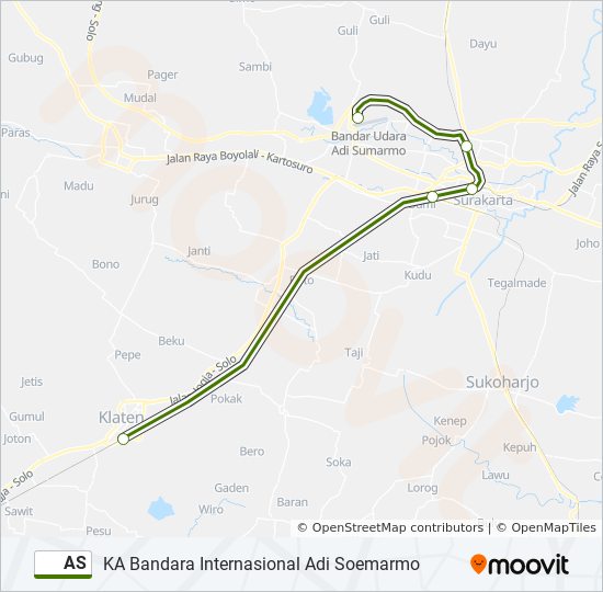 Rute As: Jadwal, Pemberhentian & Peta - Klaten (Diperbarui)