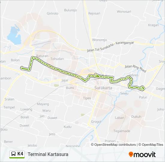 K4 Bus Line Map