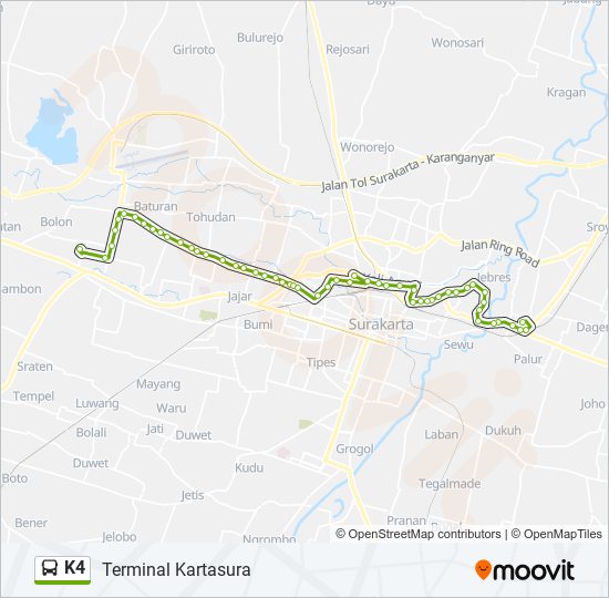 K4 bus Line Map
