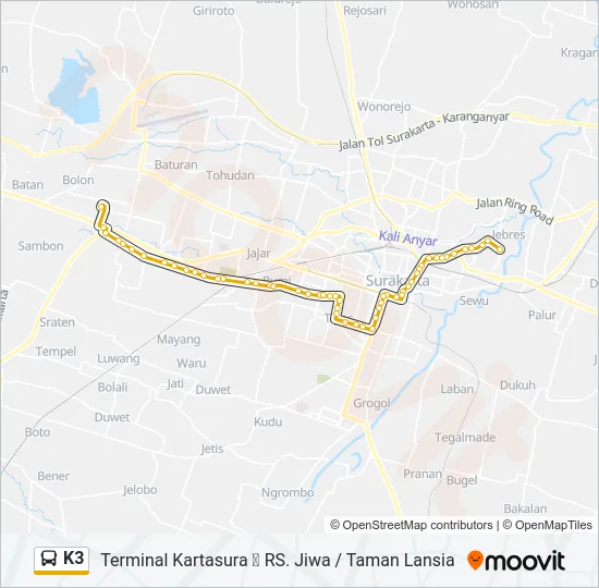 K3 Bus Line Map