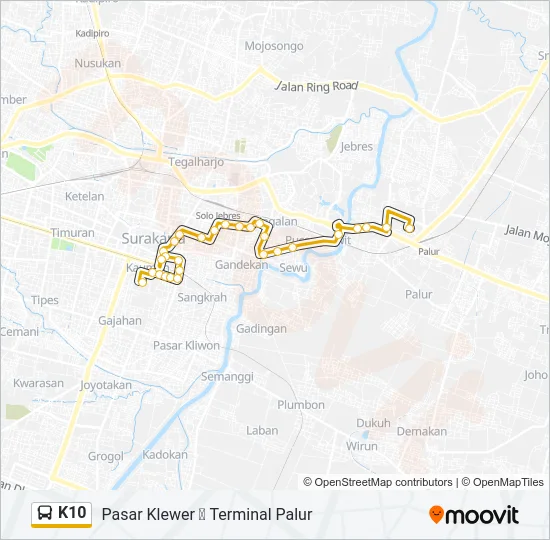 K10 Bus Line Map
