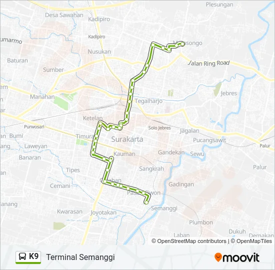 K9 Bus Line Map