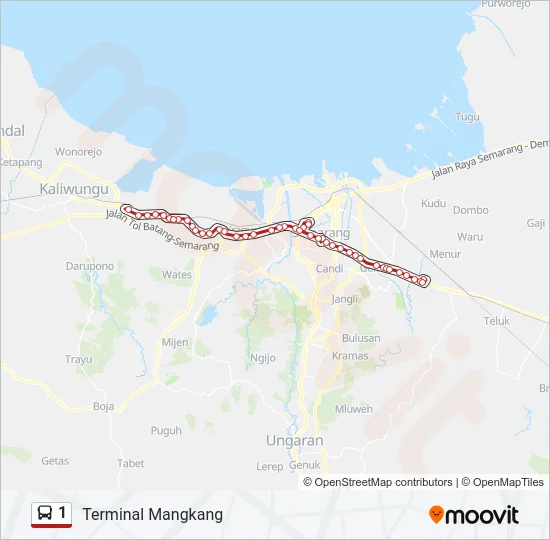 1 Bus Line Map
