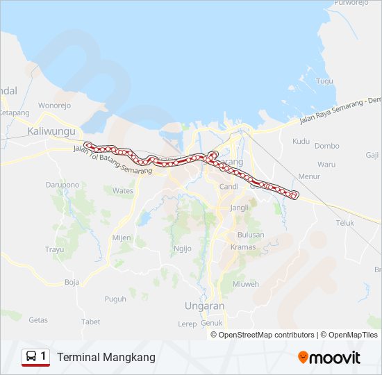 Rute 1: Jadwal, Pemberhentian & Peta - Terminal Mangkang (Diperbarui)